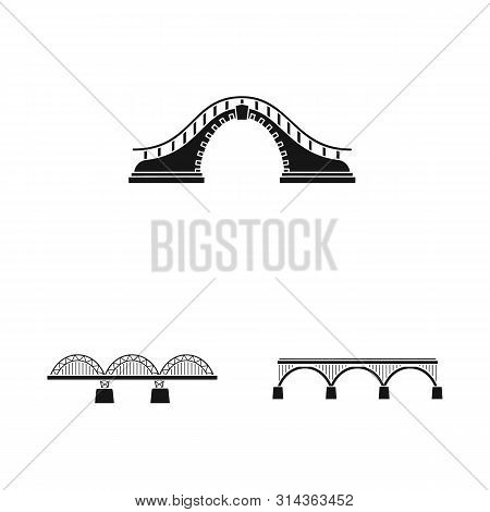 Isolated Object Of Construct And Side Sign. Collection Of Construct And Bridge Vector Icon For Stock