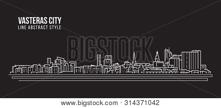 Cityscape Building Line Art Vector Illustration Design - Vasteras City