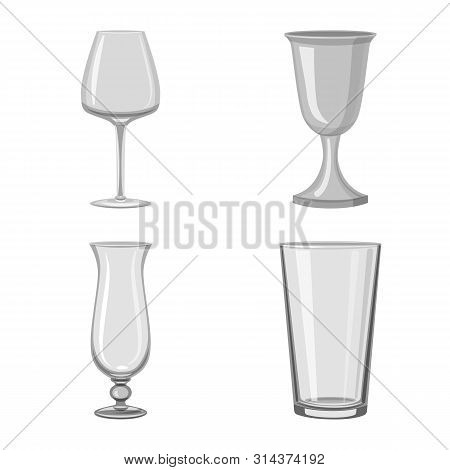 Vector Illustration Of Capacity And Glassware Icon. Set Of Capacity And Restaurant Stock Vector Illu