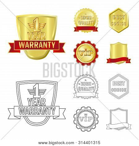 Vector Design Of Emblem And Badge Logo. Set Of Emblem And Sticker Stock Vector Illustration.