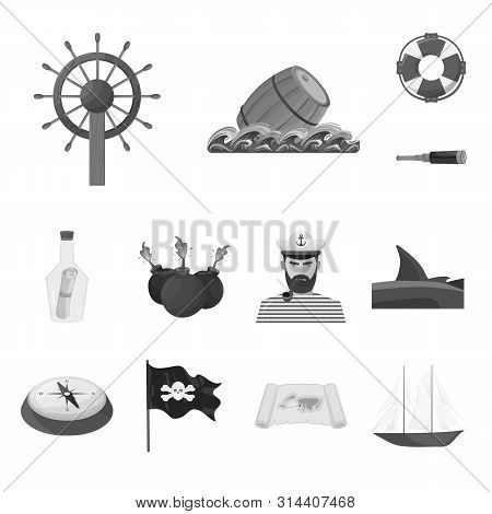 Vector Illustration Of Vintage And Nautical Sign. Set Of Vintage And Attributes Stock Vector Illustr