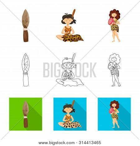 Vector Illustration Of Evolution And Prehistory Icon. Collection Of Evolution And Development Stock 