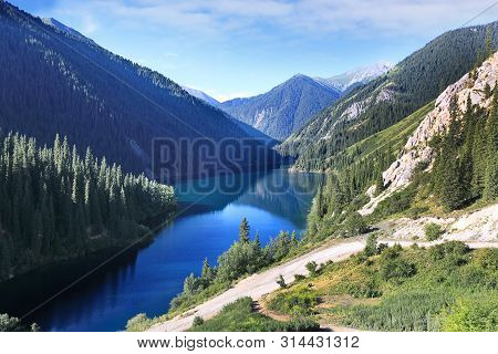 Amazing View Of The Kolsay Lakes On The North Slope Of The Tian Shan Mountains, Southeast Kazakhstan