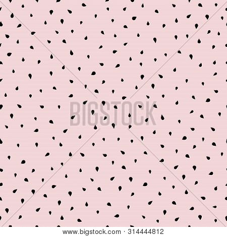 Apple Seeds On Pink Background Seamless Pattern.