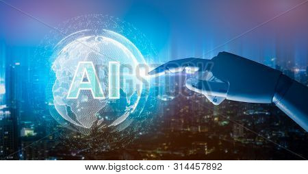 Artificial Intelligence , Robot Finger,robo Advisor ,big Data, Robotic Future Technology And Busines
