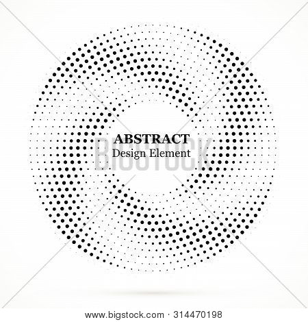 Halftone Dotted Background Circularly Distributed. Halftone Effect Vector Pattern. Circle Dots Isola
