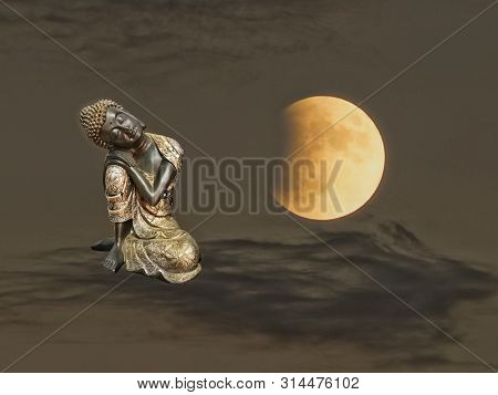 Meditation In The Clouds With The Moonlight