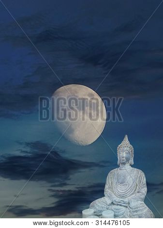 Meditation In The Clouds With The Moonlight