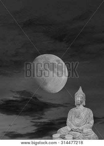 Meditation In The Clouds With The Moonlight