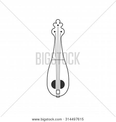 Lijerica Flat Black And White Icon. Isolated Vector String Ill.