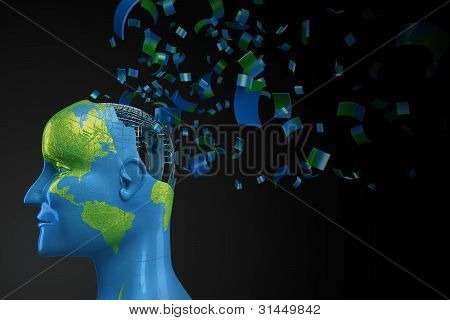 Terra em forma de cabeça humana