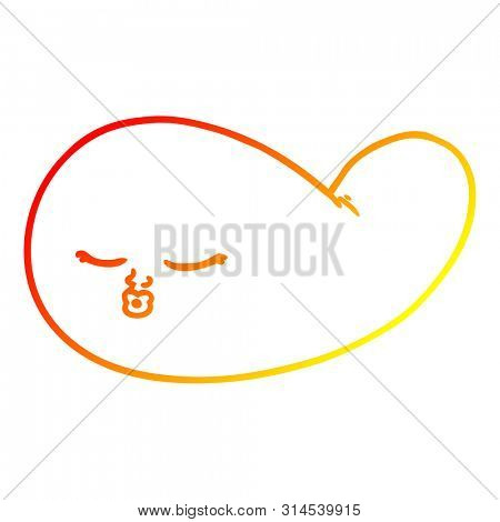 warm gradient line drawing of a cartoon gall bladder