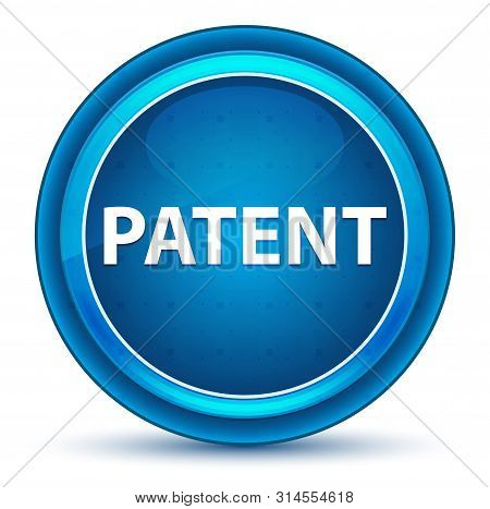 Patent Isolated On Eyeball Blue Round Button