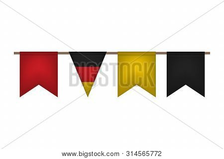 Germany Garland With Flags. Carnaval And Festival Event. Vector Illustration. Black, Red, Yellow