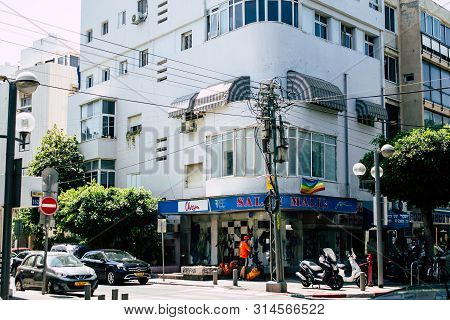 Tel Aviv Israel July 29, 2019 View Of Unknowns Israeli People Walking On Dizengoff Street At Tel Avi