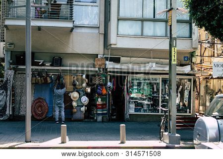Tel Aviv Israel July 29, 2019 View Of Unknowns Israeli People Walking On Dizengoff Street At Tel Avi