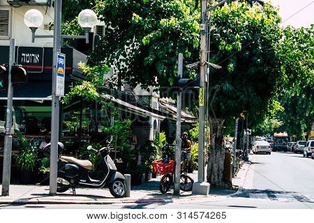 Tel Aviv Israel July 29, 2019 View Of Unknowns Israeli People Walking On Dizengoff Street At Tel Avi