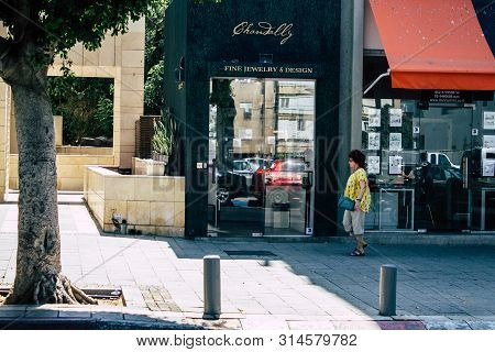 Tel Aviv Israel July 29, 2019 View Of Unknowns Israeli People Walking On Dizengoff Street At Tel Avi