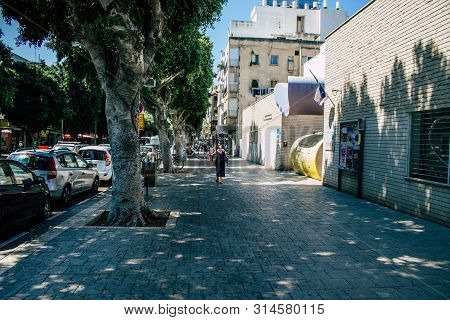 Tel Aviv Israel July 29, 2019 View Of Unknowns Israeli People Walking On Dizengoff Street At Tel Avi