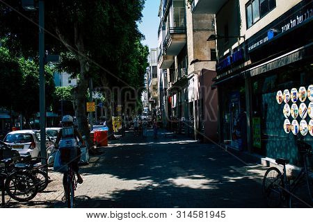 Tel Aviv Israel July 29, 2019 View Of Unknowns Israeli People Walking On Dizengoff Street At Tel Avi