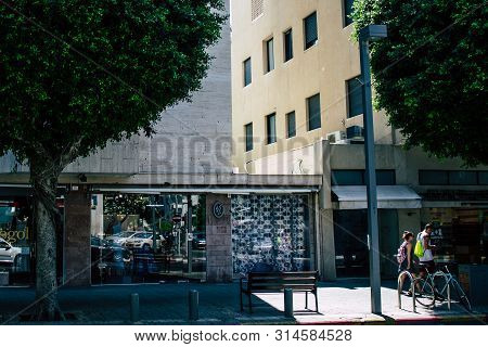 Tel Aviv Israel July 29, 2019 View Of Unknowns Israeli People Walking On Dizengoff Street At Tel Avi