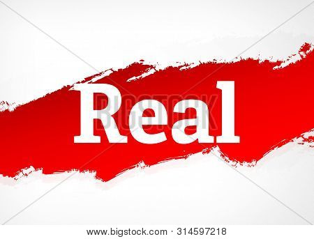 Real Isolated On Red Brush Abstract Background Illustration