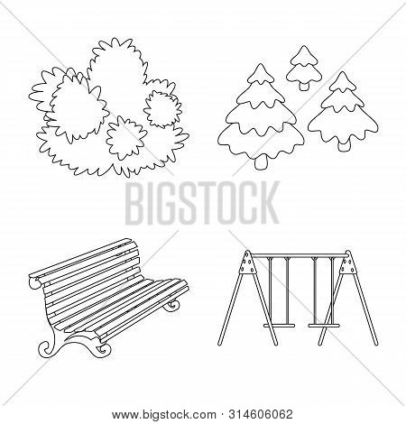 Vector Design Of Landscape And Nature Icon. Set Of Landscape And City Vector Icon For Stock.