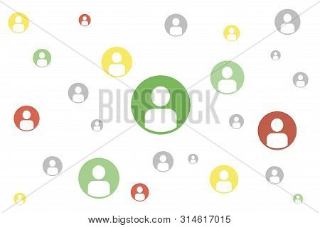 Vector Seamless Pattern With Young Men And Women With Different Skin Color.