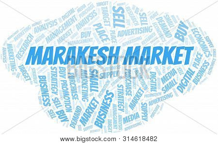 Marakesh Market Word Cloud. Vector Made With Text Only