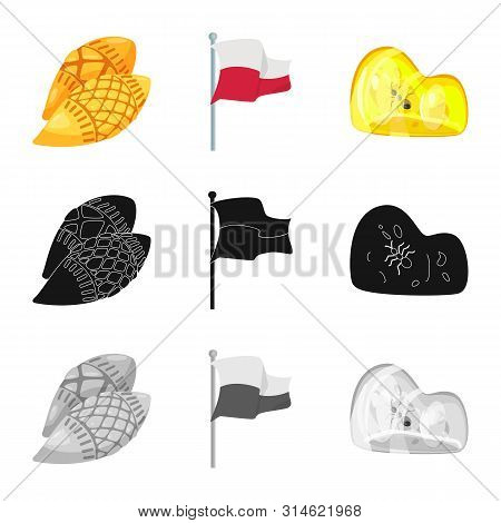 Vector Illustration Of Traditional And Tour Symbol. Set Of Traditional And Landmarks Vector Icon For