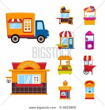 Vector Illustration Of And Booth Logo. Set Of And Vending Stock Vector Illustration.