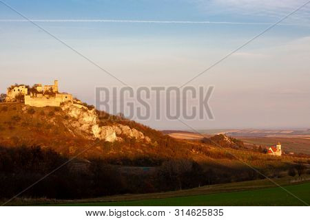 Falkenstein Castle in autumn, Austria