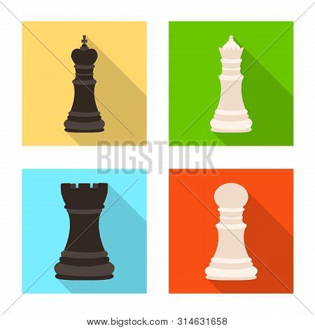 Vector Illustration Of Checkmate And Thin Logo. Set Of Checkmate And Target Stock Vector Illustratio