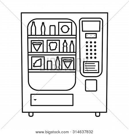 Vector Illustration Of Automat And Machine Sign. Set Of Automat And Sweets Vector Icon For Stock.