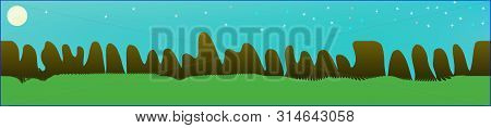 Cyan Sky, And Mountains Landscape. Light Glass Print Panaramic Design. Glass Print Skinali Light And