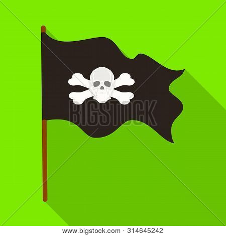 Vector Illustration Of Flag And Pirate Logo. Collection Of Flag And Emblem Stock Symbol For Web.