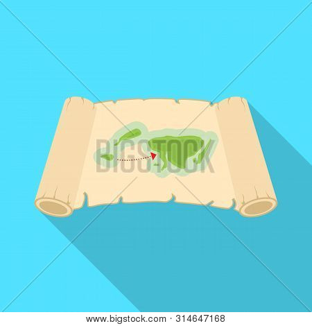 Vector Design Of Map And Paper Logo. Collection Of Map And Treasure Stock Vector Illustration.