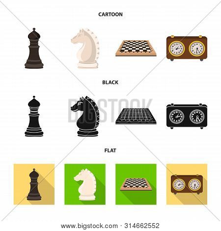 Vector Illustration Of Checkmate And Thin Symbol. Set Of Checkmate And Target Stock Vector Illustrat