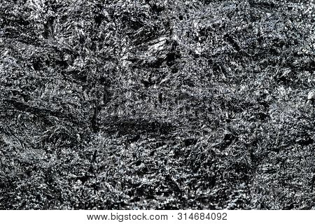 Closeup Of Raw And Unrefined Chemical Element Silicon Background, Details And Macro