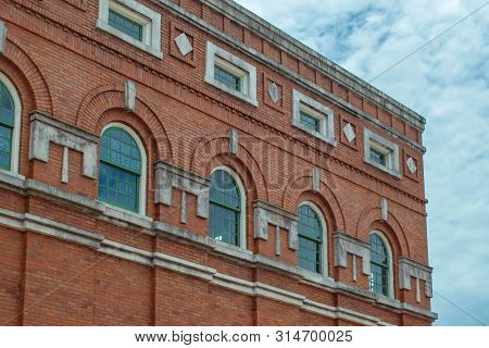 Tampa Bay, Florida. July 12, 2019  . Top View Of Historic Building At Ybor City.