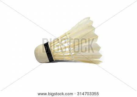 Shuttlecock Isolated On White Background With Cilping Path.