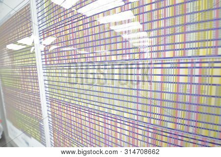 Paris France - May 23, 2019: Rer Train Timetable Schedule Paris France