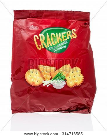Winneconne, Wi - 10 July 2019 : A Package Of Nefis Sour Cream Onion Crackers On An Isolated Backgrou