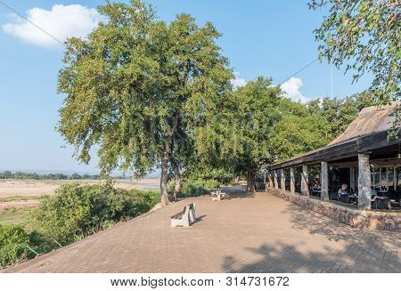 Kruger National Park, South Africa - May 7, 2019: View Of The Restaurant And Game Viewing Area In Th