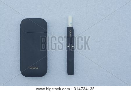 Caslano, Ticino, Switzerland - 26th July 2019 : Picture Of Iqos A New Heat-not-burn Tobacco Product 