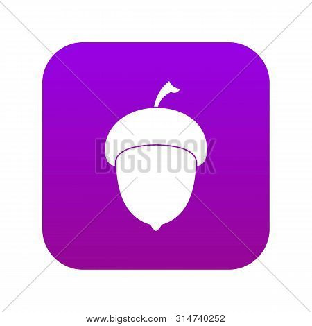 Acorn Icon Digital Purple For Any Design Isolated On White Vector Illustration