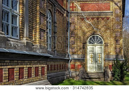Back Doors Of The Estonian Apostolic Orthodox Parnu Transformation Of Our Lord Church. Was Built Fro