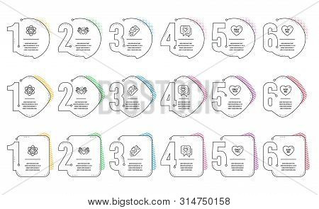 Ask Me, Love Letter And Hold Heart Line Icons Set. Infographic Timeline. Atom, Only You And Friends 