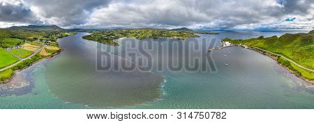Aerial View Of Teelin Bay In County Donegal On The Wild Atlantic Way In Ireland
