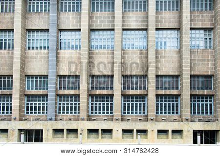 Facade Windows Tile On Middle Modern Style Building
